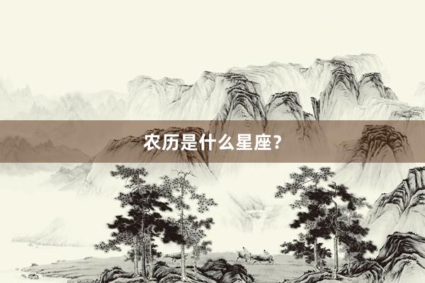 农历是什么星座？